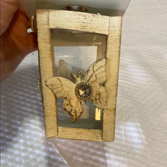 Pier 1 Black, Sage and Cream Mini Floral & Butterfly Lanterns with Rhinestones - Picture 11 of 11